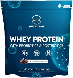 MRM Nutrition Whey Protein | Chocolate Flavored | 18g Protein | with 2 Billion probiotics + Digestive enzymes + BCAAs | High Absorption + Digestion | Hormone + antibiotic Free | 87 Servings