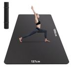 HAPBEAR Large Yoga Mat for Women- 183cm×122cm×6mm, TPE Non-Slip, Durable, Eco-Friendly, Extra Large Thick Wide Exercise Mat for Pilates,Gym,Workout,Home,Fitness, (Barefoot Exercise)-Black