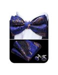 Barry.Wang Men's Paisley Silk Pre-tied Bow Tie Set Pocket Square and Cufflinks for Weddings and Formal Events