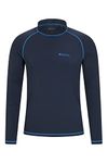 Mountain Warehouse Mens Long Sleeves Rash Vest - Quick Drying Rash Guard, Prevents Chafing, UPF50+ Sun Protection with Flat Seams - for, Swimming & Surfing Navy M