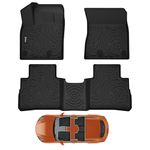 Floor Mats Fit for Nissan Rogue 2024 2023 2022 2021 (No Sport Models), TPE All Weather Floor Liners for Nissan Rogue 2024-2021 1st & 2nd Row Full Set, Heavy Duty -Black Rogue Accessories