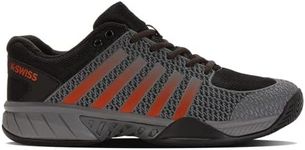 K-Swiss Men's Express Light Pickleball Shoe, Steel Gray/Jet Black/Spicy Orange, 8.5 M