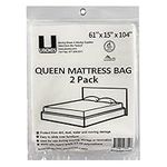 UBOXES Queen Size Mattress Covers/Bags 61" x 15" x 104" Moving Supplies (QUEENCOVER02) (packaging may vary)