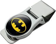 Batman Classic Bat Shield Logo Satin Chrome Plated Metal Money Clip