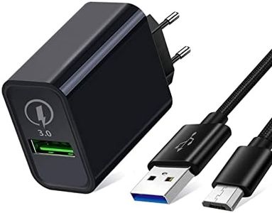 Chargeur Secteur et Câble Micro USB pour Samsung A10/A7 2018/A6 Plus/J6 J3 J5 2016 2017 J4,Huawei P Smart 2019/P8 Lite/P9 Lite/P10 Lite/Y5 Y6 Y7,Honor 8X 8A/Honor 9 Lite/10 Lite/20 Lite,Charge Rapid