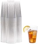 Clear Plastic Cups | 14 oz. 100 Pack | Hard Disposable Cups | Plastic Wine Cups | Plastic Cocktail Glasses | Large Plastic Drinking Cups | Plastic Party Punch Cups | Bulk Wedding Plastic Tumblers