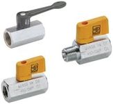 Parker Hannifin MV609-6 Mini Series Brass Ball Valve, Compact Handle, 3/8" Female Thread x 3/8" Female Thread