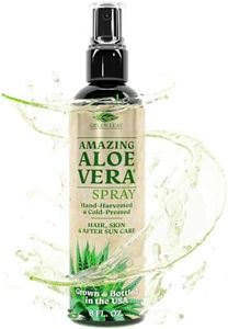 Green Leaf Aloe Vera Spray 99% Pure Cold-Pressed Aloe Vera Juice, for Hair, Skin & Face Moisturizer, Fast Absorption After Sun Care, Sunburn Relief & Solar Recovery Spray| 8oz |Aloevera Body Spray