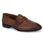 egoss Luxe Premium Genuine Leather Loafer Formal Shoes for Men (Tan-6)-AS-2