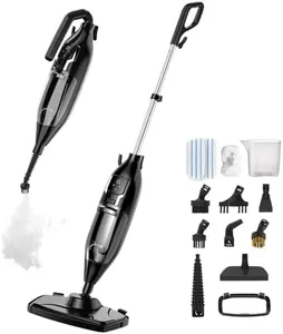 Steam Mop Cleaner - 12-in-1 MultiPurpose Detachable Handheld Steam Cleaner for Hardwood, Tile, Carpet Cleaning, Laminate Floors, 20 OZ Water Tank, 23FT Power Cord, Washable Microfiber Pads