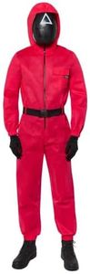 Amscan Squid Game Guard Deluxe Fancy Dress Costume, Small Red