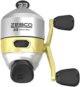 Zebco 33 MAX Gold Spincast Fishing Reel, 2+1 Bearings with a Smooth and Powerful 2.6:1 Gear Ratio and Instant Anti-Reverse, Lightweight Graphite Frame and a MicroFine Dial-Adjustable Drag, Silver/Gold