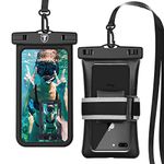 Takfox [Floating] Waterproof Phone Pouch for Samsung Galaxy S24 Ultra S23 Plus S22+ S21 Note 20 Ultra 10 A14 A03S A13 A23 A51 A71 A32 A15 5G iPhone 15 14 13 Pro Max XS XR Cell Phone Dry Bag Case-Black