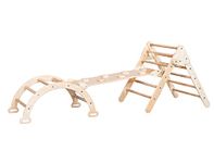 Climbing Frame - Set of 3 Montessori Triangle Ramp Arch Climber Ladder Slide - Toddler Climbing Frames - Learning Toy for System