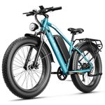 Jasion EB5 MAX Electric Bike for Adults, 48V 15Ah Removeable Battery, 1500W Peak Motor, 26'' x 4'' Fat Tire Ebike, 45+ KMH Speed, Cruise Control, with 7-Speed Gears Electric Mountain Bike