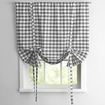 Sweet Home Collection Tie Up Shade Window Treatment Kitchen Window Curtain Shade, 84" Tieup, Buffalo Check Gray