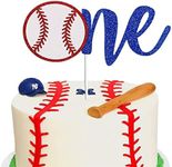 Baseball Cake Topper- Glitter, Baseball 1st Birthday Cake Topper, Sport Theme First Birthday Cake Decoration，Baseball Theme Kids Birthday Party Decorations Supplies