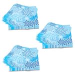 Beistle 48 Piece Snowflake Print Paper Beverage Napkins Tableware for Christmas and Winter Party Supplies