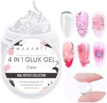Makartt Solid Builder Nail Gel, 3D Gel Nail Art 4 in 1 Non-sticky for Extension UV Glue for Acrylic Nails Rhinestones 3D Sculpture Hard Gels UV/LED Lamp Required Clear 15ml