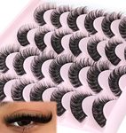 False Eyelashes Russian Strip Lashes Fluffy Fake Eyelashes Extension D Curl Wispy Handmade Soft Reusable 14 Pairs Lashes Pack