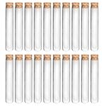 Lily's Home 20 Glass Test Tubes with Cork Stoppers for Scientific Experiments, Shot Glass in Parties, Home Decorations, Spices and Candy. 20x150mm 30ml