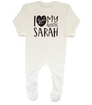 Shopagift Baby Personalised I Love My Auntie Sleepsuit Romper White