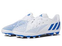 adidas PREDATOR EDGE.4 FLEXIBLE GROUND J Soccer Shoe, white/blue/white, numeric_11 US Unisex Big Kid