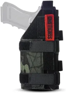 OneTigris Gun Holster Right Handed Nylon Pistol Holster for Most Compact Medium Full Size Pistol 1911 Glock17/19/20/21/45 M&P Shield 9mm with Under Barrel Attachment