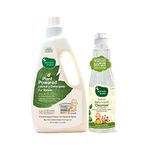 Mother Sparsh Plant Powered Baby Laundry Liquid Detergent, 1Ltr. & Natural Baby Liquid Cleanser with Green Apple & Basil, 500 ml