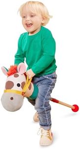 Battat – Classic Hobby Horse – Plush Stick Horse – Wooden Pole & Sensory Textures – Realistic Sounds – 2 Years + – Pony Pal