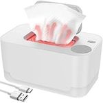 Baby Wipe Warmer Wipe Warmer Dispenser Thermostat Even Heating Baby Wipe Heater Portable Wipes Warmer with USB Wet Wipes Heater for Baby Nursery (White)