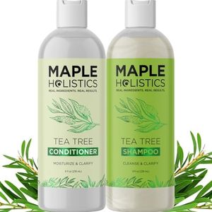 Tea Tree Shampoo and Conditioner Set - Sulfate Free Shampoo and Conditioner for Dry Damaged Hair and Scalp Care - Pure Tea Tree Oil Shampoo and Conditioner Set Dry Scalp Treatment for Women and Men