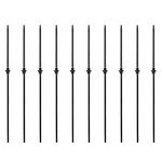 TOUCAN Staircase Iron Balusters (Box of 10) Stair Parts 1/2" Square Metal Balusters - Hollow Single Knuckle Staircase Spindles (Real Satin Black), TFHB03-1