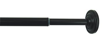 Versailles Home Fashions MTR1524-90 1/2-Inch Diameter Mini Tension Rod, 15-Inch to 24-Inch, Black