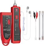 Meshiv AR-868 Network Cable Wire Tracker Cable Tester UTP STP RJ11 RJ45 Cat5 Cat5E Cat6 Telephone Wire Tracker Tracer Toner Detector Line Finder (Red)