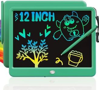 TEKFUN LCD Writing Tablet for Kids Boys Toys, 12 Inch Erasable Doodle Board Colorful Drawing Pad, Board Games Outdoor Travel Toys Gifts for Toddlers Boys Adults (Green)