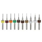 Paor 10 Pcs PCB Print Circuit Board Carbide Micro Drill Bits 0.1mm to 1.0 mm