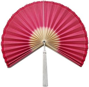 KOLWOVEN Rustic Fan Wall Decor - Over Bed Wall Decor - Bedroom Wall Decor Above Bed - Giant Bamboo Fan- Wall Pediment - Beautiful Wall Art for Home Decoration (Extra Large 47''x24'', Pink)