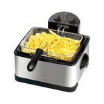 Kenmore Deep Fryer 4L Stainless Steel Adjustable Temp Fast Heating 3 Baskets Oil Filtration Non-Stick Basket Safety Features Dishwasher Safe
