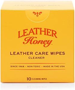 Leather Honey Leather Cleaner Wipes - Quality Leather Care, Made in the USA Since 1968 - Leather Cleaner for Auto Interiors, Furniture, Shoes, Bags, Accessories & Apparel - 10 Wipes