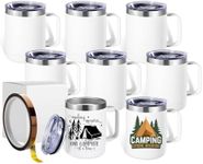 ColorSub 12 oz Sublimation Tumblers with Handle Insulated Stainless Steel Coffee Mugs Matte Tumblers Blanks with Gift Box, Heat Tape for Hot Cold Drinks, 8 Pack