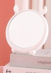 SG-Mart Cute Cartoon Round Makeup Mirror | Desktop Vanity Folding Cosmetic Mirror with Stand, Wall Hanging Option for Home Bathroom, Stylish Tabletop Makeup Accessory (White)