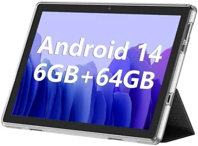 Android Tablet, 10.1 inch Android 14 Tablets 6GB RAM 64GB ROM 1TB Expand, 1280x800 IPS HD Touchscreen,6000mAh Battery, Bluetooth, Dual Camera, GMS, WiFi （Silver