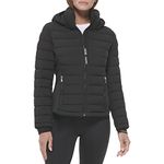 Calvin Klein Womens Water Resistant Casual Lightweight Scuba Side Panels Jacket, Light-weight Black, Large