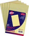 Hilroy 51041 Small Letter Pads, 5x8-Inch, Narrow Ruled, Canary, 64-Sheets Each, Pack of 5