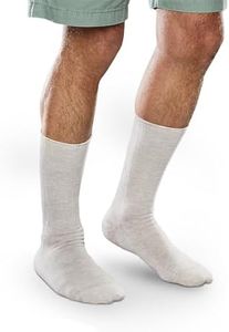 SmartKnit Seamless Diabetic Crew Socks 3 Pack - Medium - White