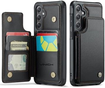 Vinich for Samsung Galaxy S25 FE Wallet Case with Card Holder, RFID Blocking Credit Slots Kickstand Shockproof Phone Cover for Women Men, Black