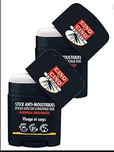 Cinq sur Cinq - Cinq sur Cinq Tropic Stick -l Stick de protection anti-moustiques pour zones tropicales, protection durant 8 heures - Lot de 2 Sticks de 20ml
