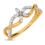 KISNA 14KT Yellow Real Diamond & Gold Ring for Woman | Bella S15 For Unisex Adult