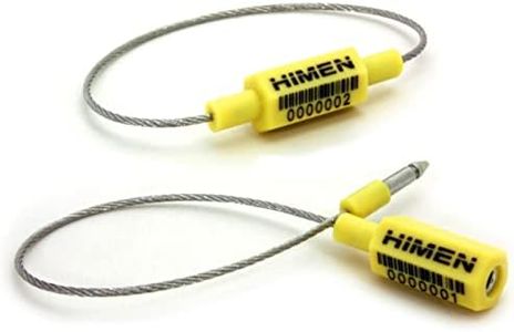 50 SCELLÉS DE SÉCURITÉ métalliques avec câble métallique par HIMEN | numérotés consécutivement | avec code à barres | Longueur 250 mm | PCS-1.8C | Joints | jaune